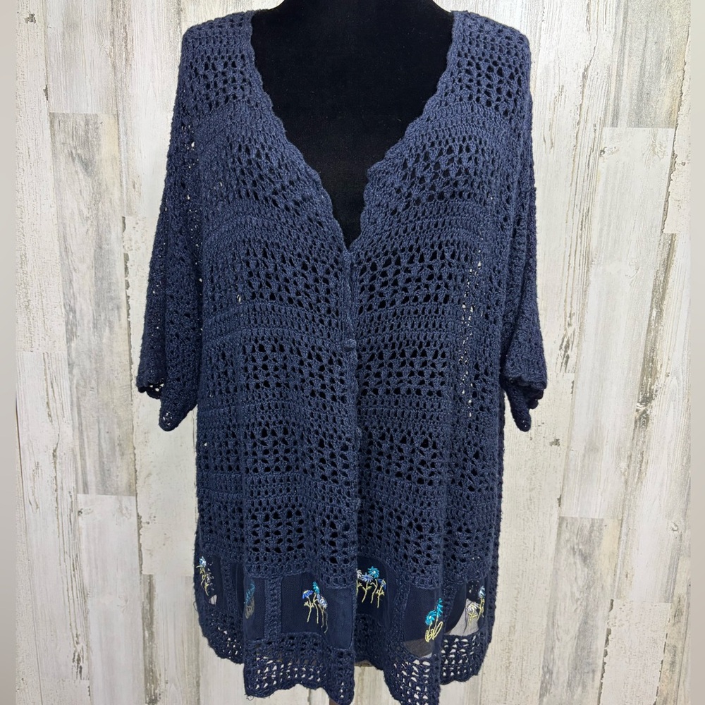 Teddi Plus Size Crochet Cardigan Sweater
